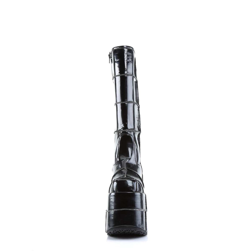 Demonia STACK-301 Knee High Boot (Black Patent)