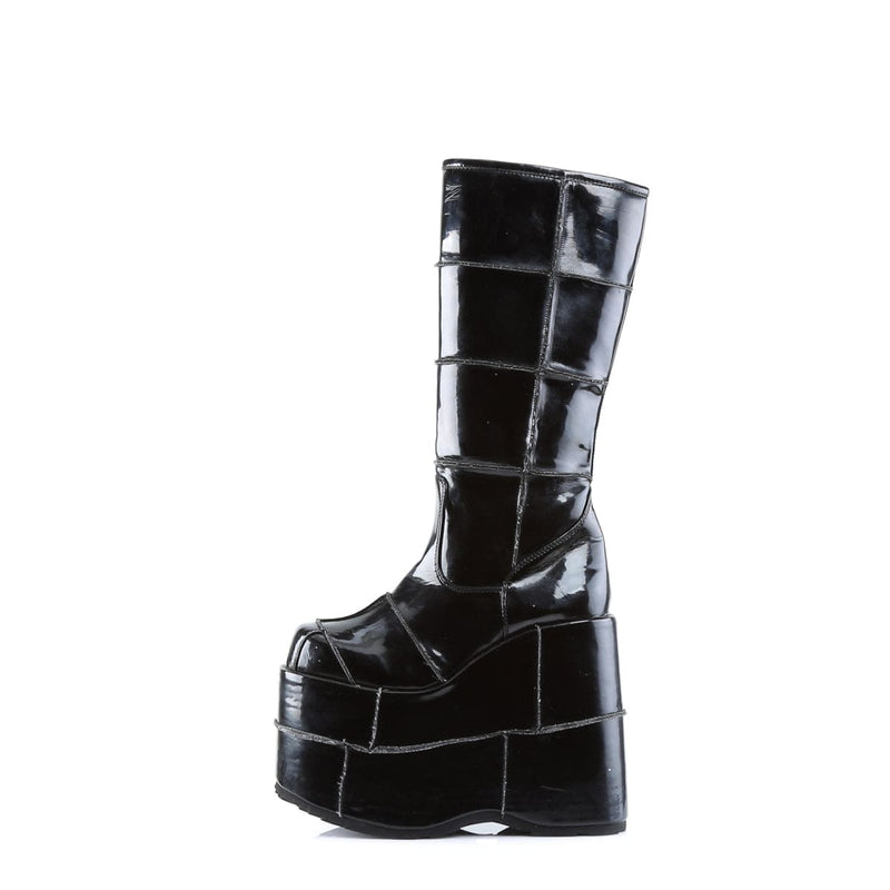 Demonia STACK-301 Knee High Boot (Black Patent)
