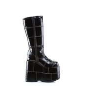 Demonia STACK-301 Knee High Boot (Black Patent)