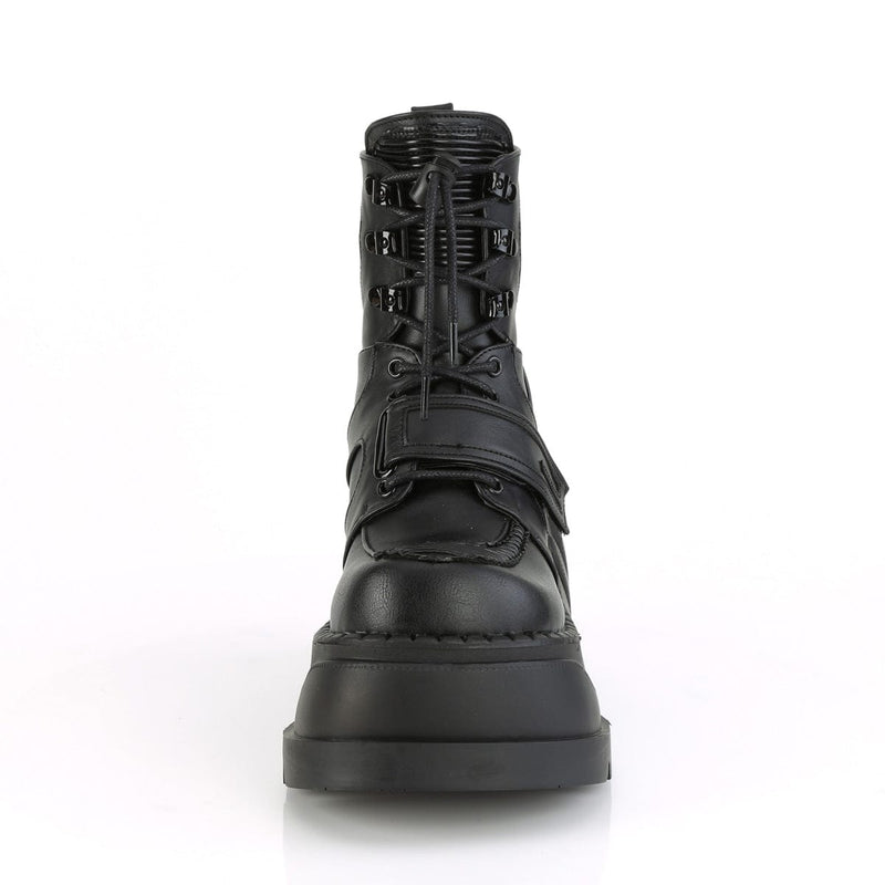 Demonia STOMP-13 Ankle Boot (Black Vegan Leather)