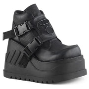 Demonia STOMP-15 Ankle Boot (Black Vegan Leather)