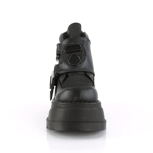 Demonia STOMP-15 Ankle Boot (Black Vegan Leather)