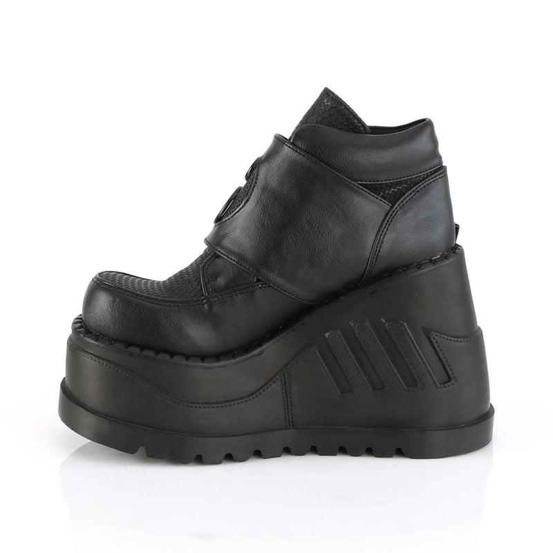 Demonia STOMP-15 Ankle Boot (Black Vegan Leather)