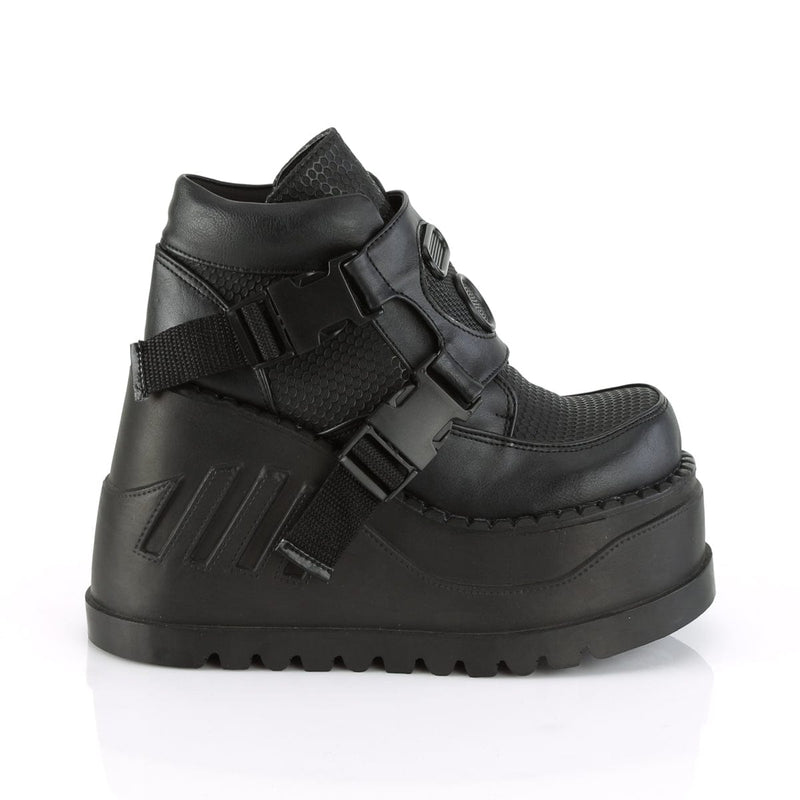 Demonia STOMP-15 Ankle Boot (Black Vegan Leather)