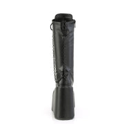 Demonia SWING-150 Knee High Boot (Black Stretch Vegan Leather)