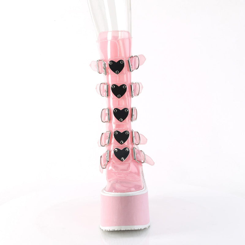 Demonia SWING-230C Mid-Calf Boot (Baby Pink TPU)