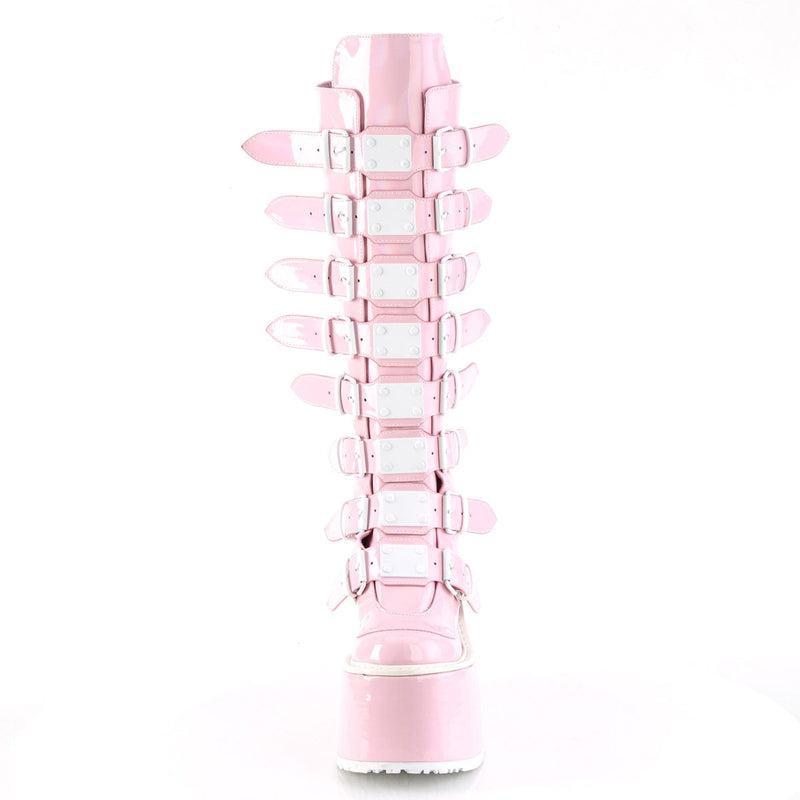 Demonia SWING-815 Knee High Boot (Baby Pink Hologram)