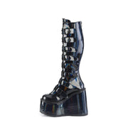 Demonia SWING-815 Knee High Boot (Black Holographic Patent)