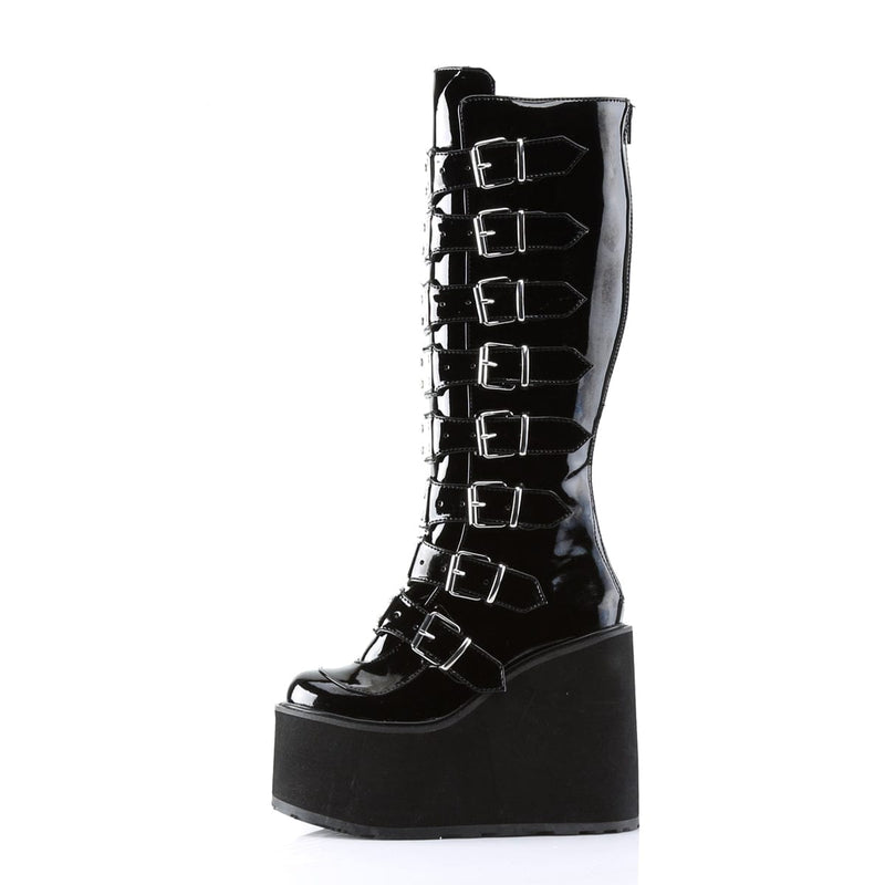 Demonia SWING-815 Knee High Boot (Black Patent)