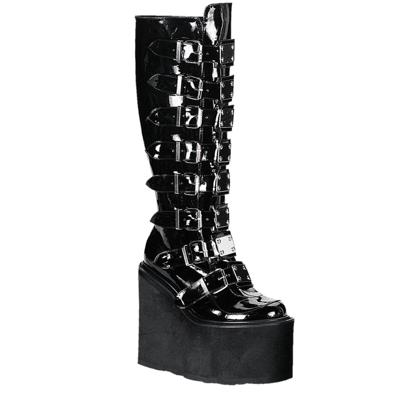 Demonia SWING-815 Knee High Boot (Black Patent)