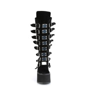 Demonia SWING-815 Knee High Boot (Black Velvet)