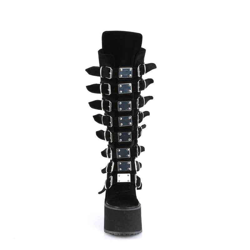 Demonia SWING-815 Knee High Boot (Black Velvet)