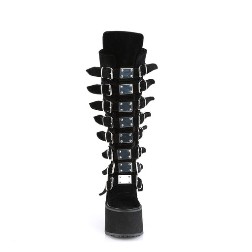 Demonia SWING-815 Knee High Boot (Black Velvet)
