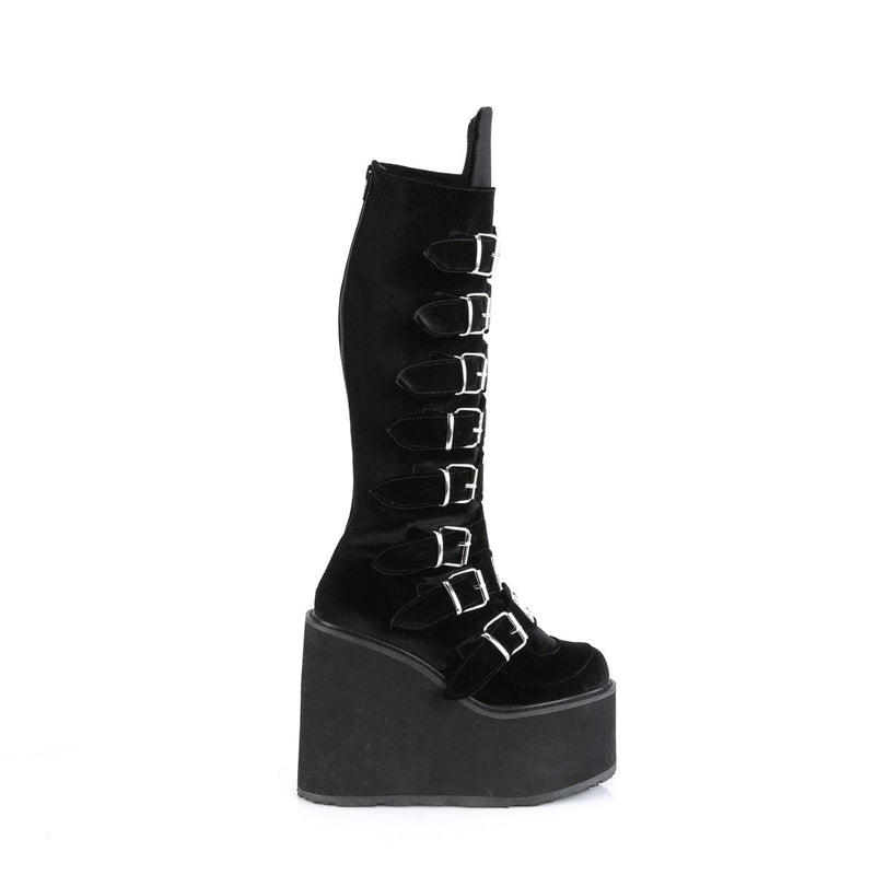 Demonia SWING-815 Knee High Boot (Black Velvet)
