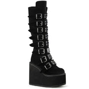 Demonia SWING-815 Knee High Boot (Black Velvet)