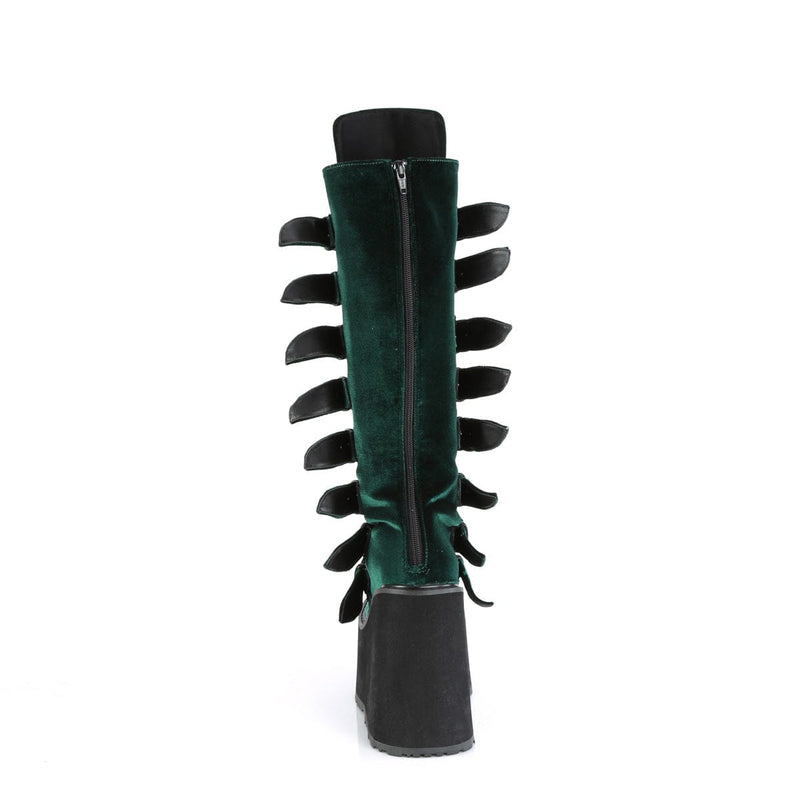 Demonia SWING-815 Knee High Boot (Emerald Velvet)