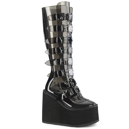 Demonia SWING-815C Knee High Boot (Smoke TPU)