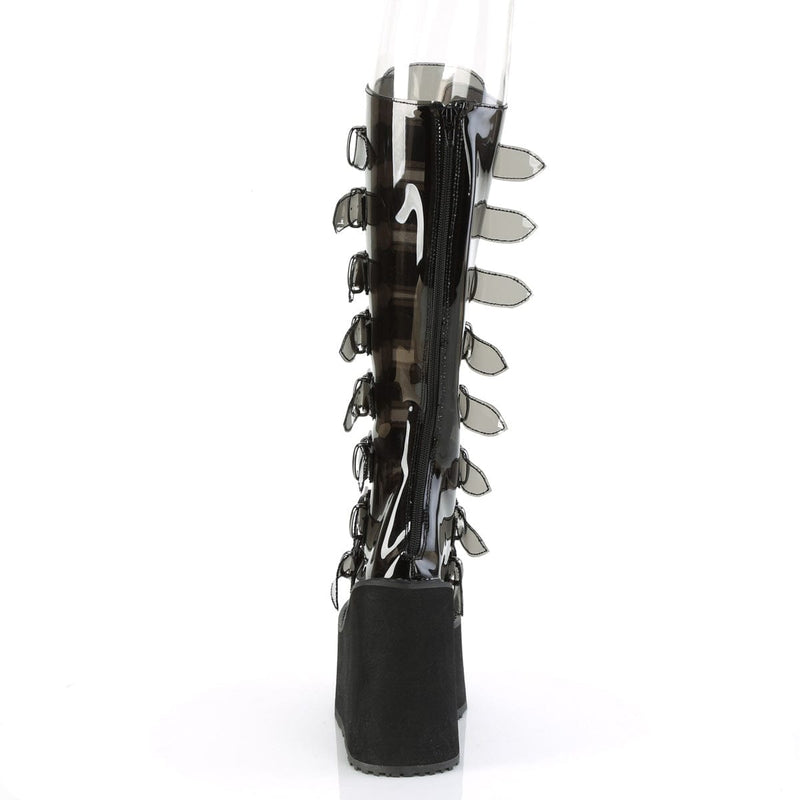 Demonia SWING-815C Knee High Boot (Smoke TPU)