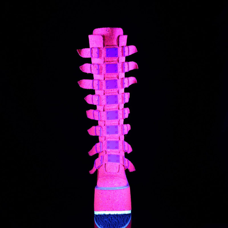 Demonia SWING-815UV Knee High Boot (Pink Glitter)