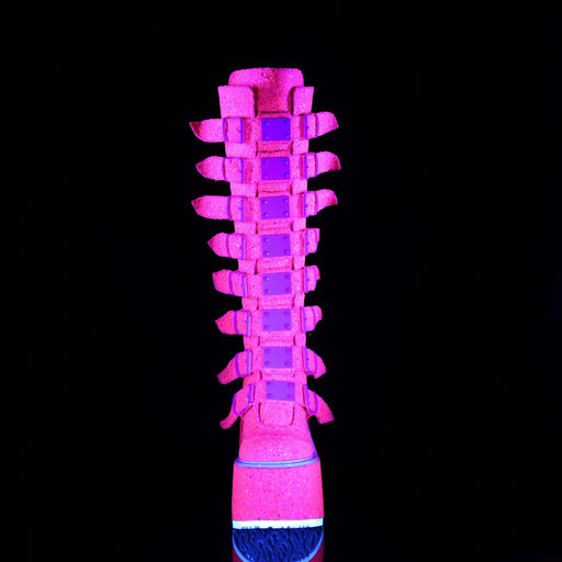 Demonia SWING-815UV Knee High Boot (Pink Glitter)