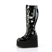 Demonia SWING-815WC Knee High Boot (Black Patent)