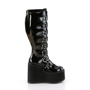 Demonia SWING-815WC Knee High Boot (Black Patent)