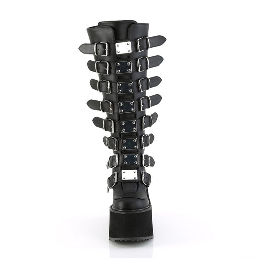 Demonia SWING-815WC Knee High Boot (Black Vegan Leather)