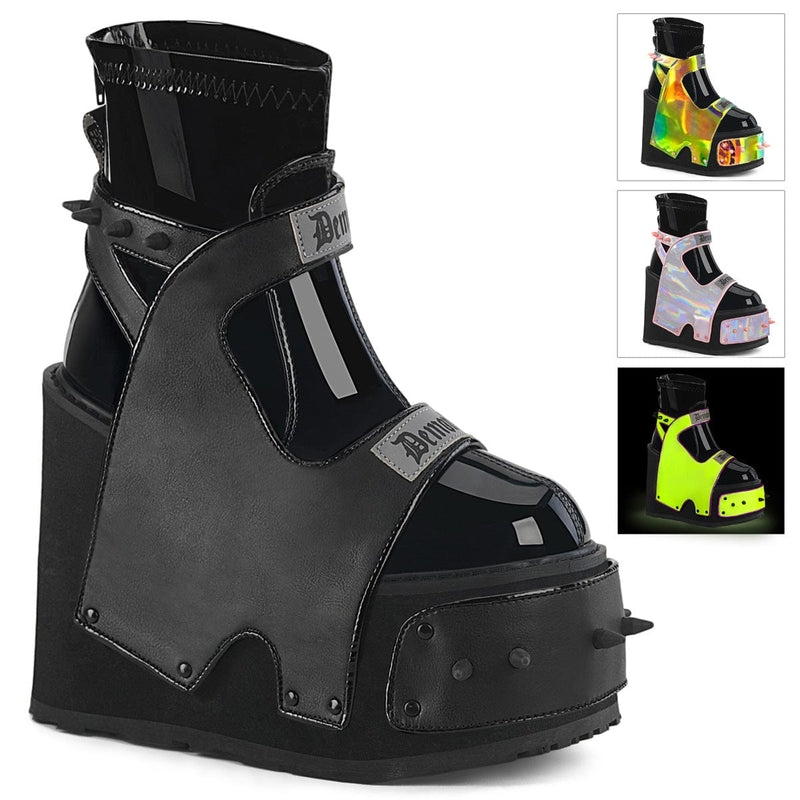 Demonia TRANSFORMER-808 Black Vegan Leather