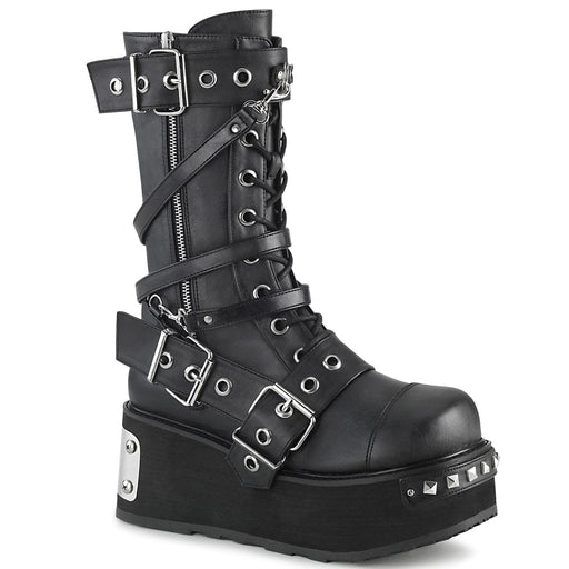 Demonia TRASHVILLE-250 Mid-Calf Boot (Black Vegan Leather)