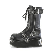 Demonia TRASHVILLE-250 Mid-Calf Boot (Black Vegan Leather)