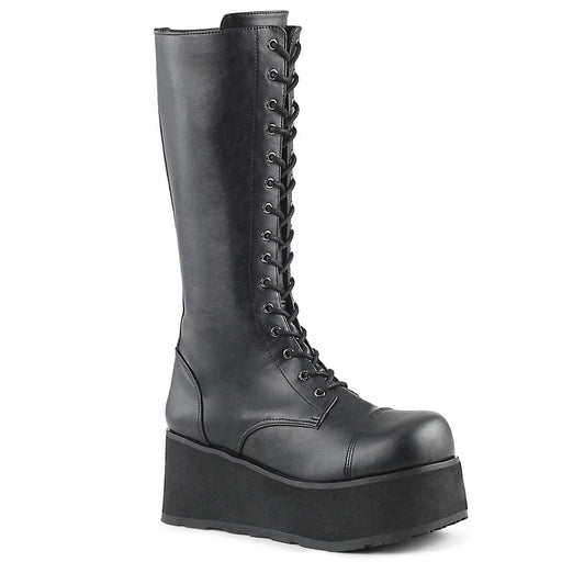 Demonia TRASHVILLE-502 Knee High Boot (Black Vegan Leather)
