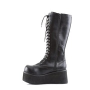 Demonia TRASHVILLE-502 Knee High Boot (Black Vegan Leather)