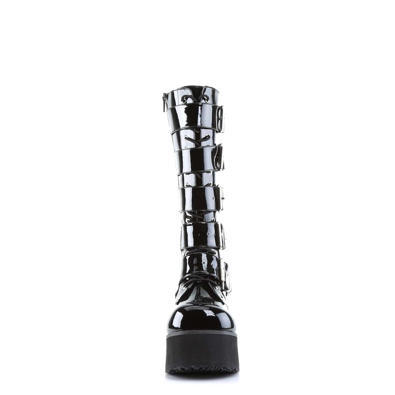 Demonia TRASHVILLE-518 Knee High Boot (Black Patent)