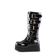 Demonia TRASHVILLE-518 Knee High Boot (Black Patent)