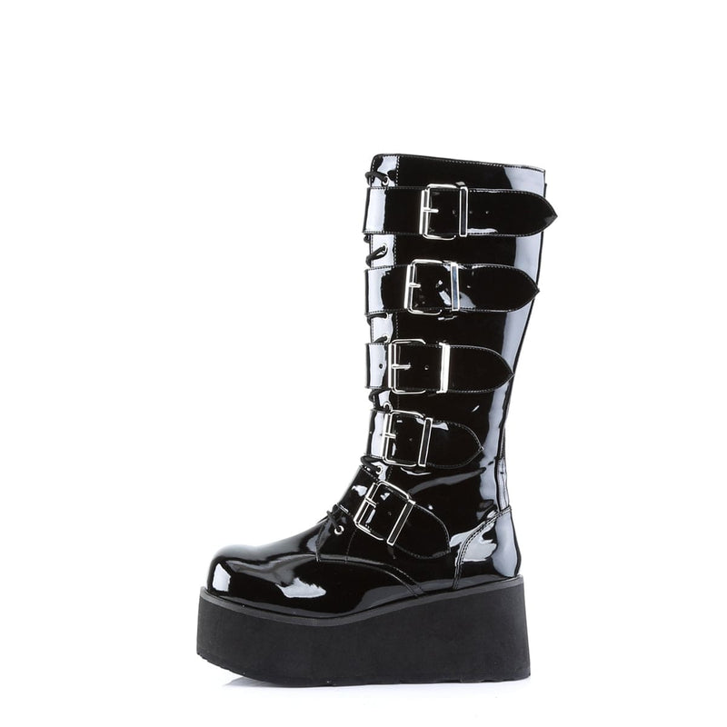 Demonia TRASHVILLE-518 Knee High Boot (Black Patent)