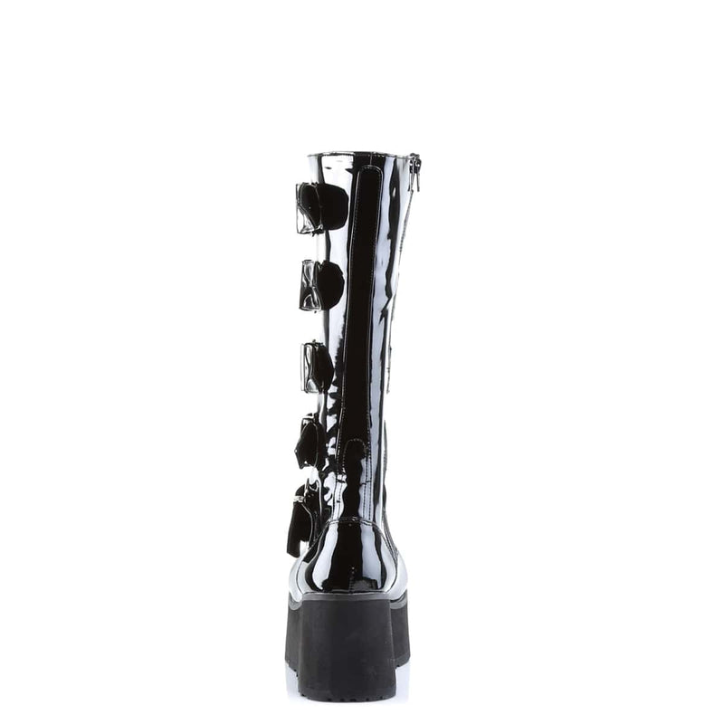 Demonia TRASHVILLE-518 Knee High Boot (Black Patent)