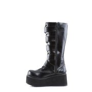 Demonia TRASHVILLE-518 Knee High Boot (Black Vegan Leather)