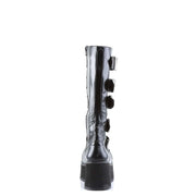 Demonia TRASHVILLE-518 Knee High Boot (Black Vegan Leather)
