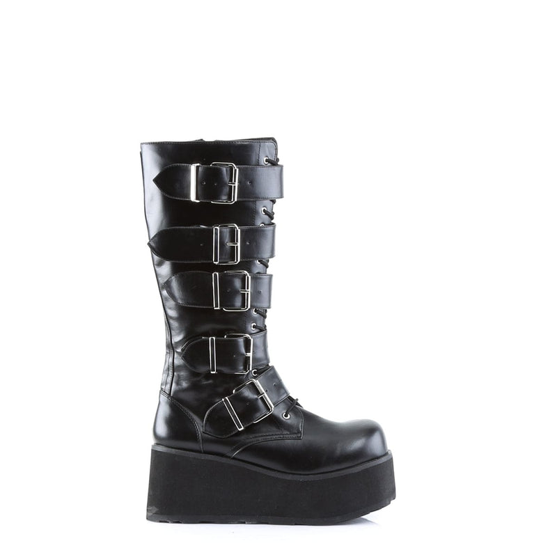Demonia TRASHVILLE-518 Knee High Boot (Black Vegan Leather)