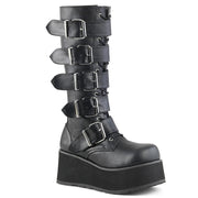 Demonia TRASHVILLE-518 Knee High Boot (Black Vegan Leather)