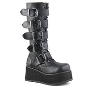 Demonia TRASHVILLE-518 Knee High Boot (Black Vegan Leather)