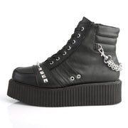 Demonia V-CREEPER-565 Ankle Boot (Black Vegan Leather)