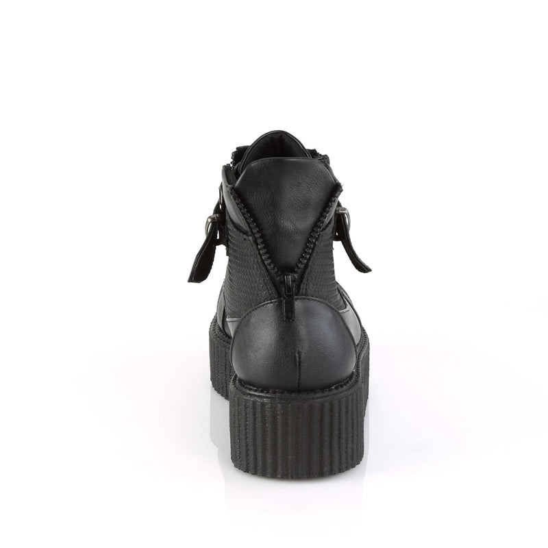 Demonia V-CREEPER-566 Ankle Boot (Black Vegan Leather)
