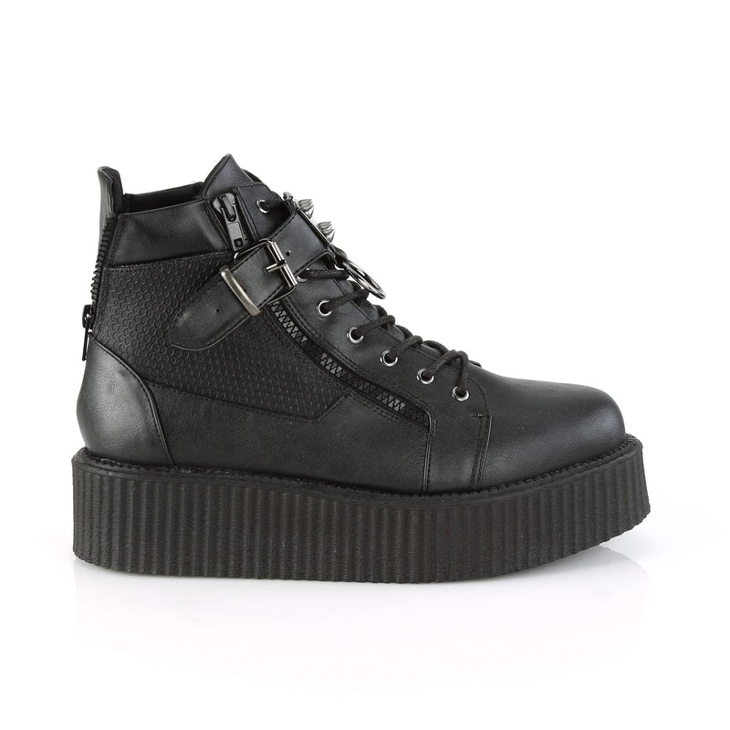 Demonia V-CREEPER-566 Ankle Boot (Black Vegan Leather)