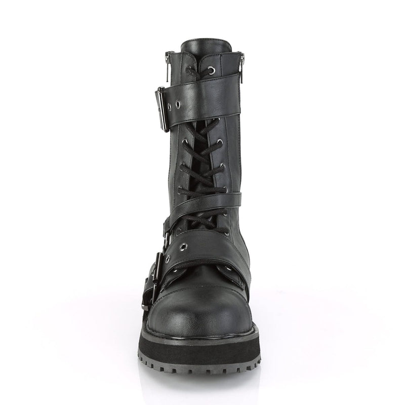 Demonia VALOR-220 Mid-Calf Boot (Black Vegan Leather)