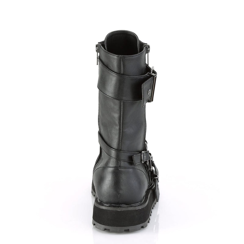Demonia VALOR-220 Mid-Calf Boot (Black Vegan Leather)