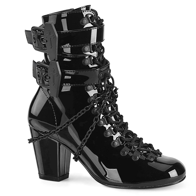 Demonia VIVIKA-128 Ankle Boot (Black Patent)