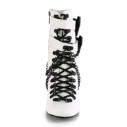 Demonia VIVIKA-128 Ankle Boot (White Vegan Leather)