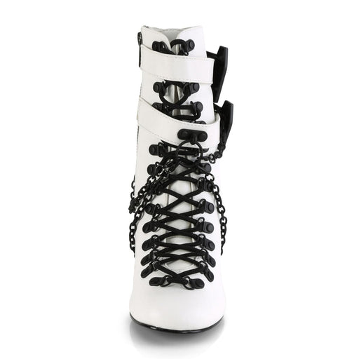 Demonia VIVIKA-128 Ankle Boot (White Vegan Leather)
