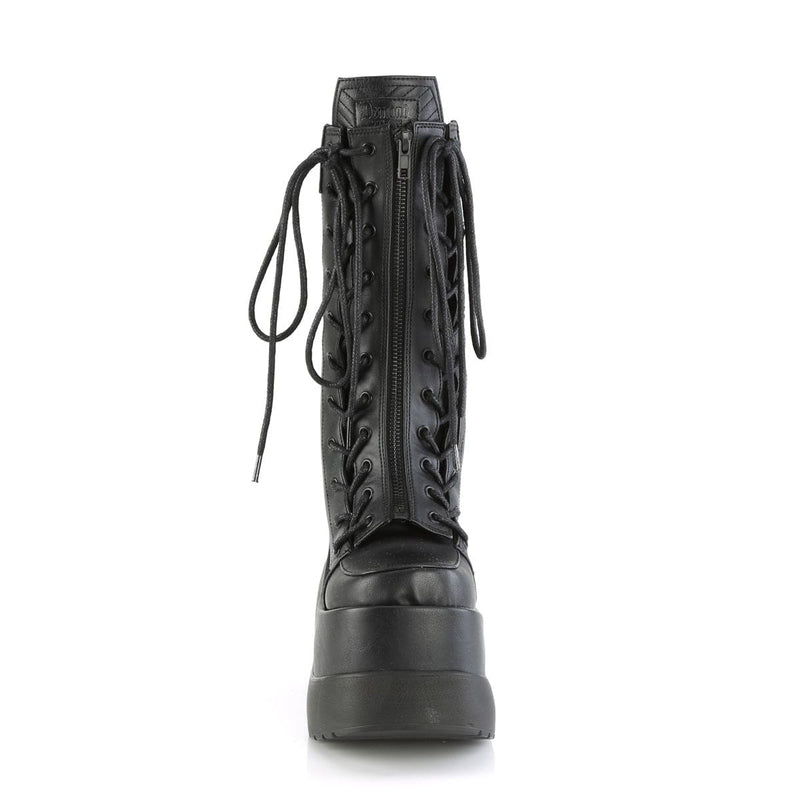 Demonia VOID-118 Mid-Calf Boot (Black Vegan Leather-Patent)